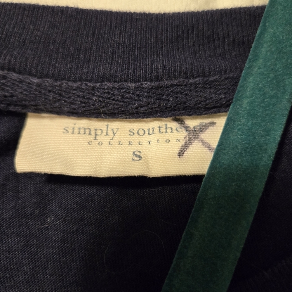 Simply Southern Turtle Conserve and Protect Navy Blue Long Sleeve Shirt Size S - Picture 3 of 5